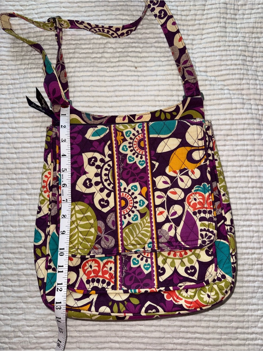 Vera Bradley Mailbag Floral Quilted Crossbody in “Plum Crazy”